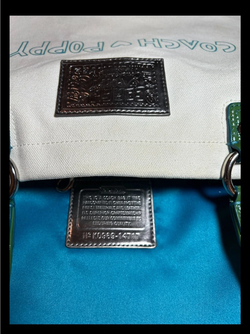 Coach Poppy-Chan “MINTY” Canvas Glam Tote, LIMITED EDITION 2009 Style: (14717)